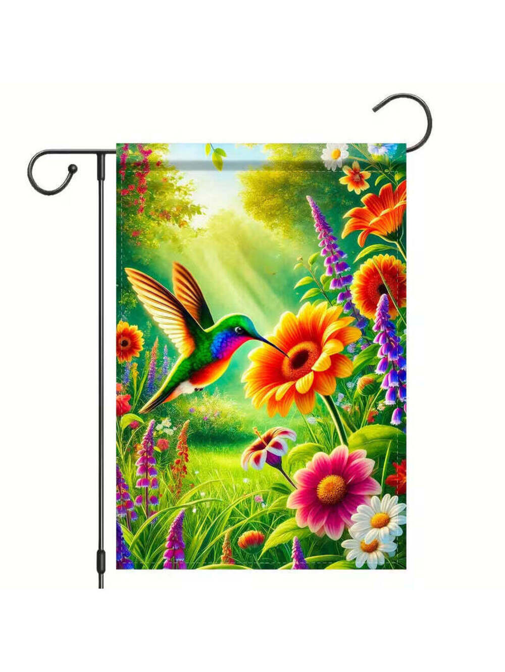 1pc Vibrant Hummingbird Garden Flag